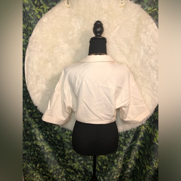 Elegant Cream Crop Top Blazer - Picture 5 of 11